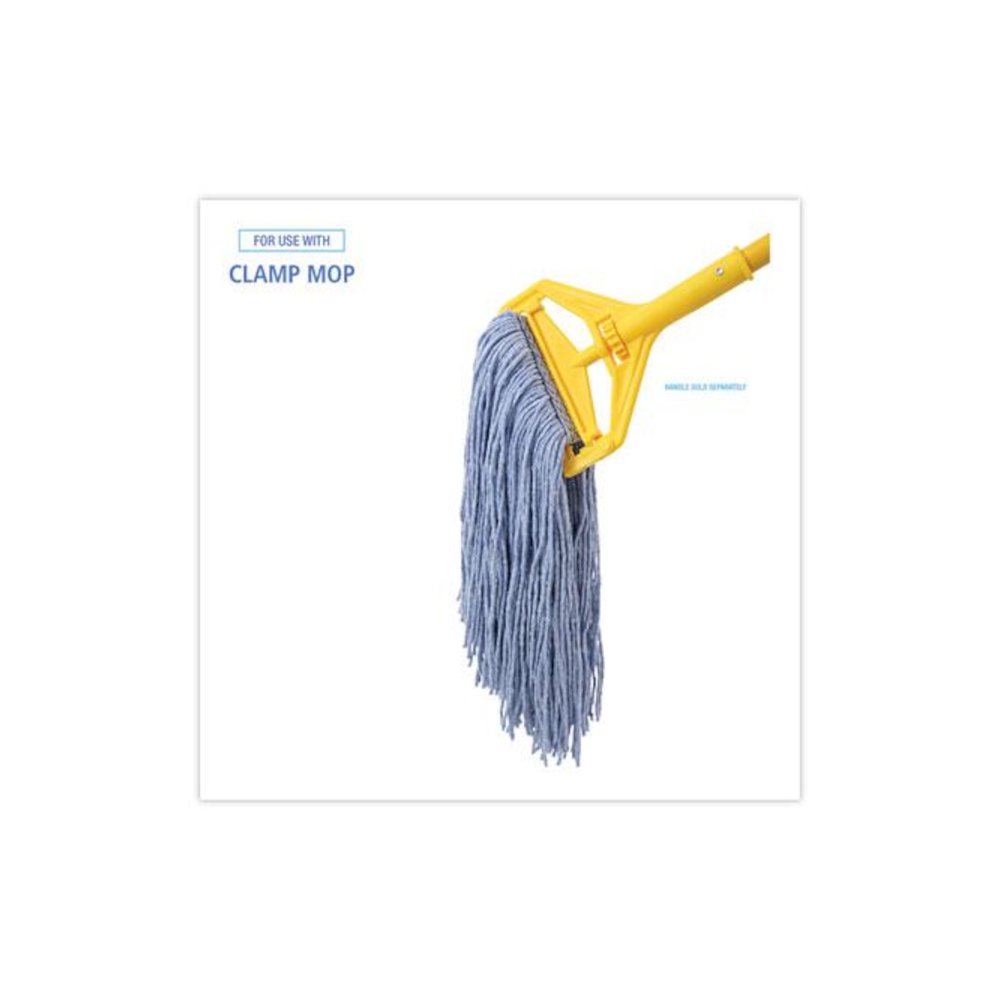 Mop Head, Standard Head, Cotton/Synthetic Fiber, Cut-End, #24, Blue, 12/Carton. Picture 3