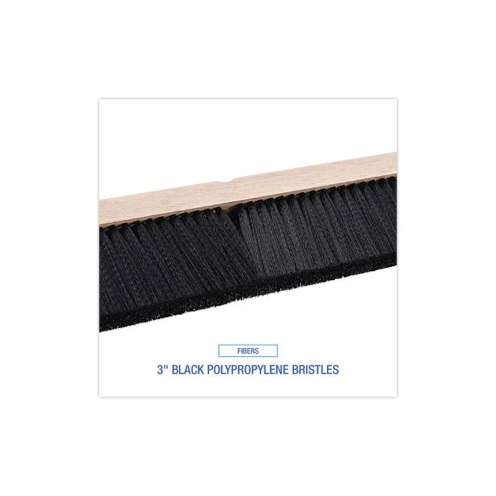 Floor Brush Head, 3" Black Polypropylene Bristles, 36" Brush. Picture 4