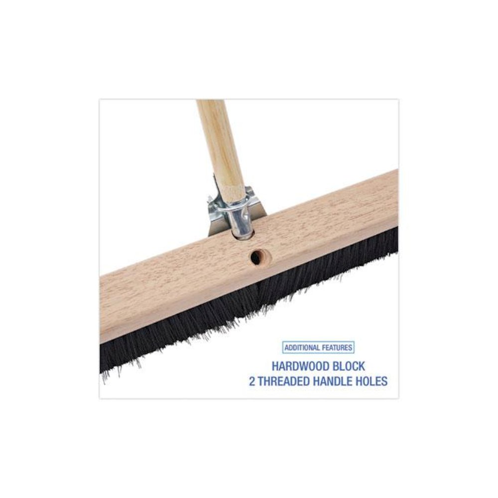 Floor Brush Head, 3" Black Polypropylene Bristles, 36" Brush. Picture 3
