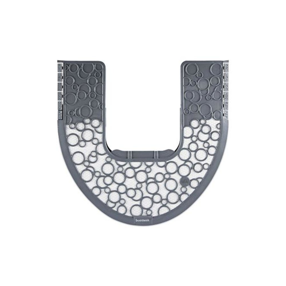 Commode Mat 2.0 Disposable Toilet Floor Mat, U-Shaped, Gray/White Non-Slip Surface, 22" x 22", 6/Carton. Picture 1