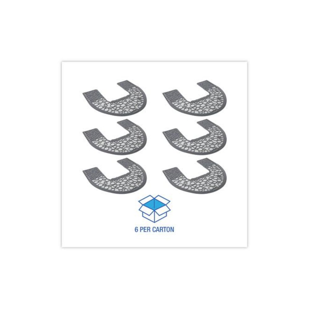 Commode Mat 2.0 Disposable Toilet Floor Mat, U-Shaped, Gray/White Non-Slip Surface, 22" x 22", 6/Carton. Picture 6