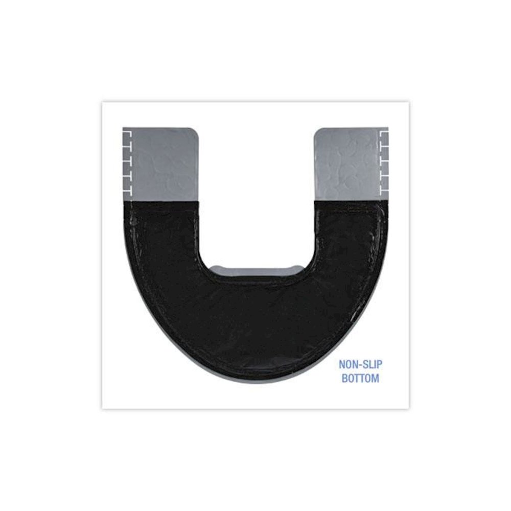 Commode Mat 2.0 Disposable Toilet Floor Mat, U-Shaped, Gray/White Non-Slip Surface, 22" x 22", 6/Carton. Picture 7