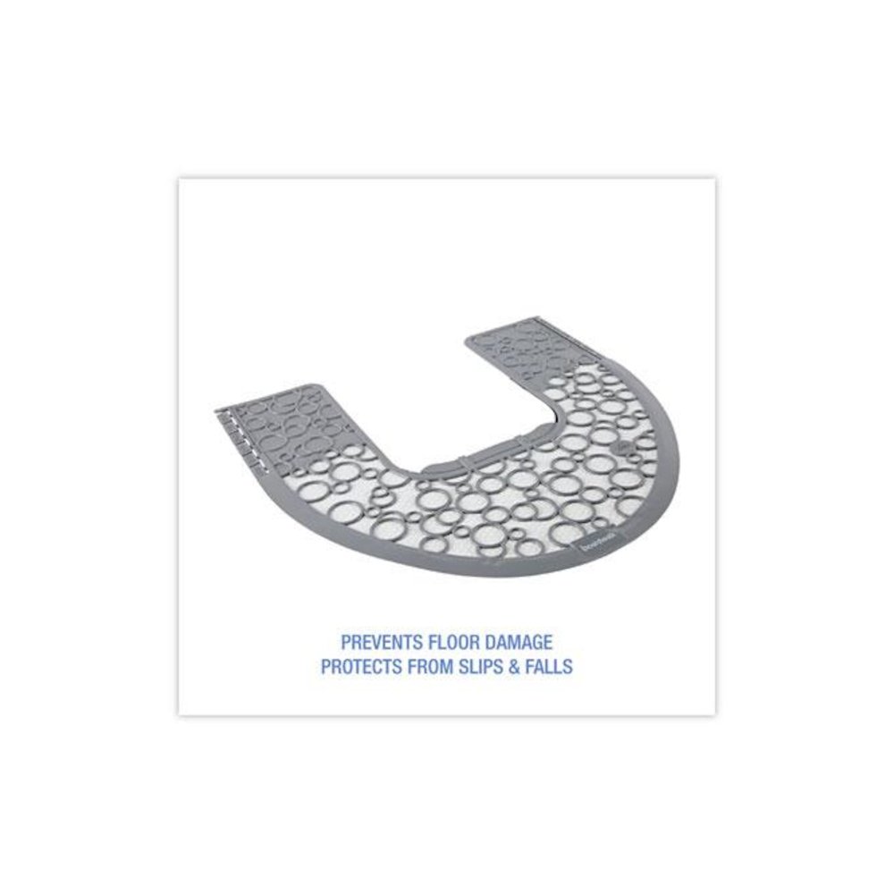 Commode Mat 2.0 Disposable Toilet Floor Mat, U-Shaped, Gray/White Non-Slip Surface, 22" x 22", 6/Carton. Picture 8