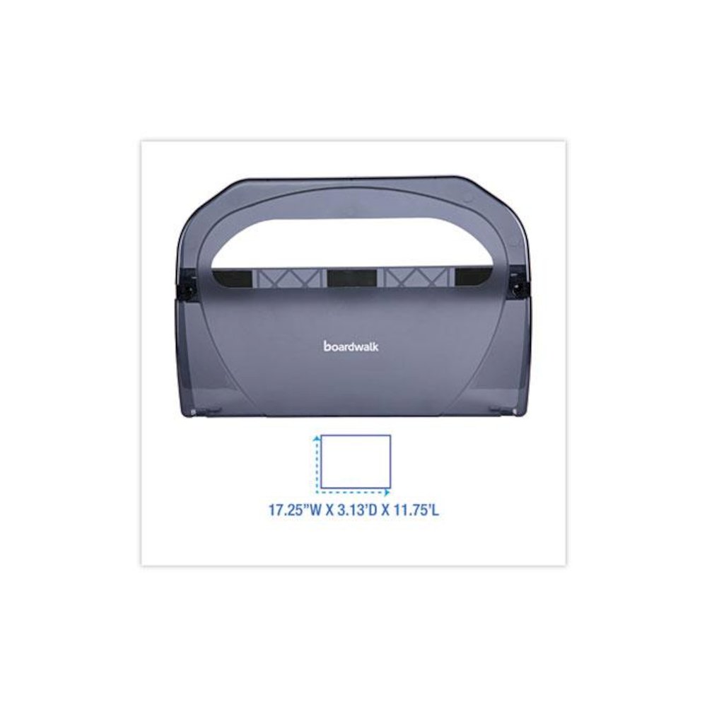 Toilet Seat Cover Dispenser, 17.25 x 3.13 x 11.75, Smoke. Picture 2