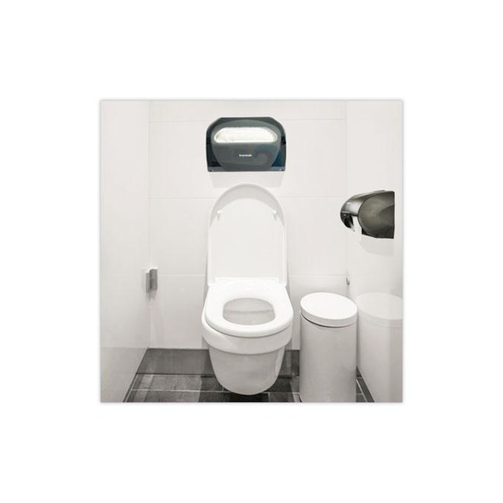 Toilet Seat Cover Dispenser, 17.25 x 3.13 x 11.75, Smoke. Picture 4