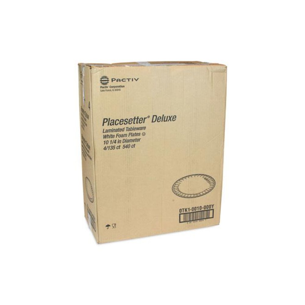 Placesetter Deluxe Laminated Foam Dinnerware, Plate, 10.25" dia, White, 540/Carton. Picture 2