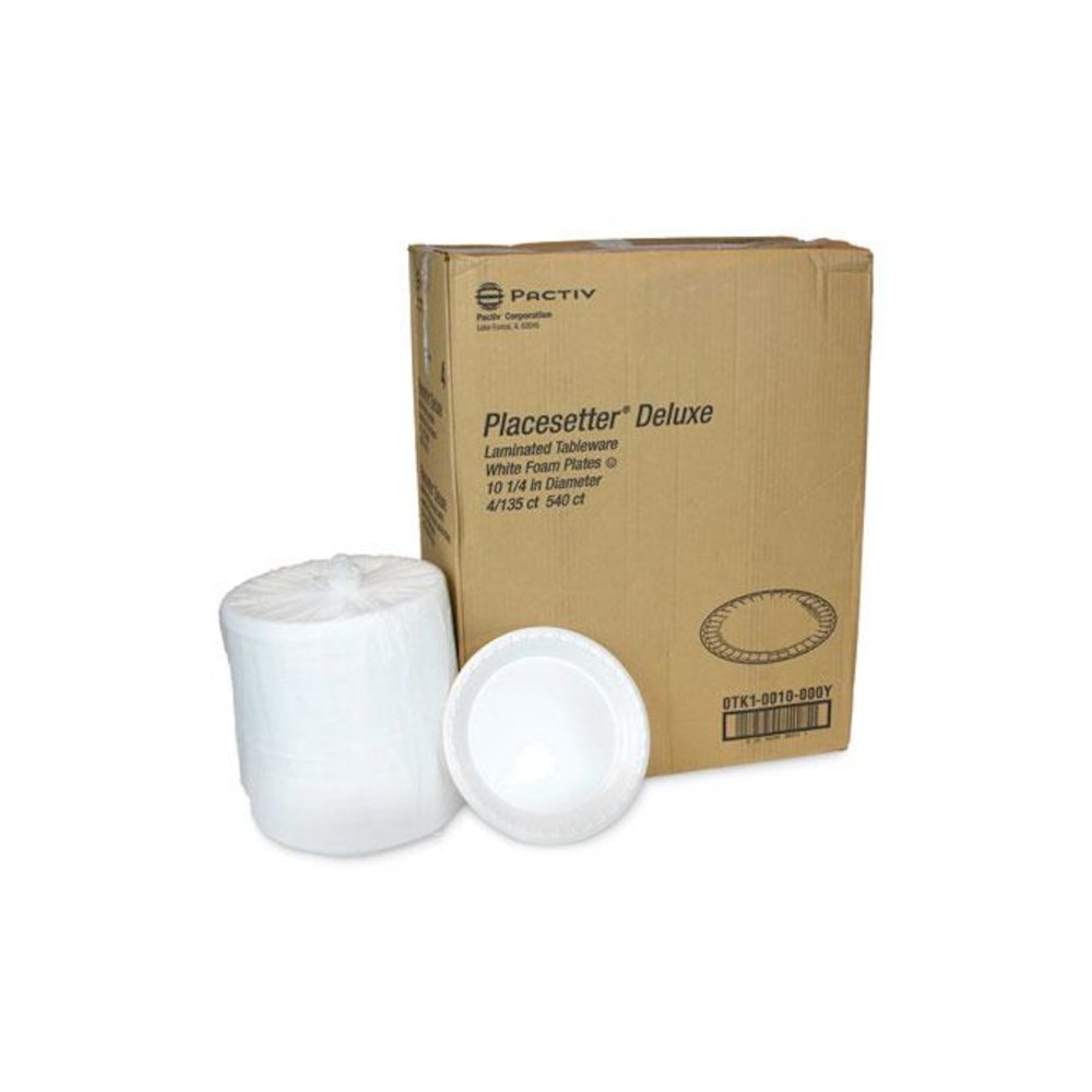 Placesetter Deluxe Laminated Foam Dinnerware, Plate, 10.25" dia, White, 540/Carton. Picture 4