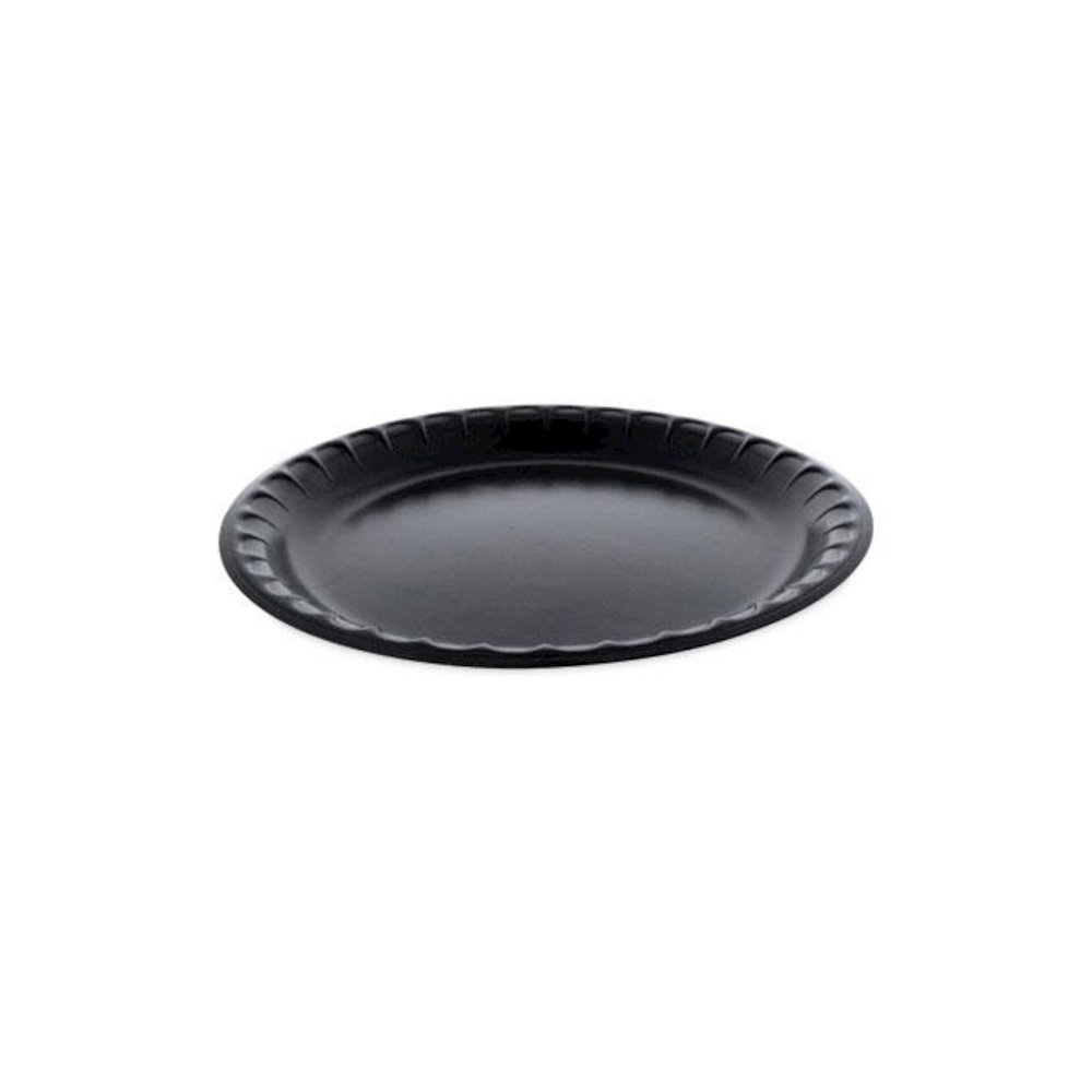 Placesetter Deluxe Laminated Foam Dinnerware, Plate, 10.25" dia, Black, 540/Carton. Picture 1