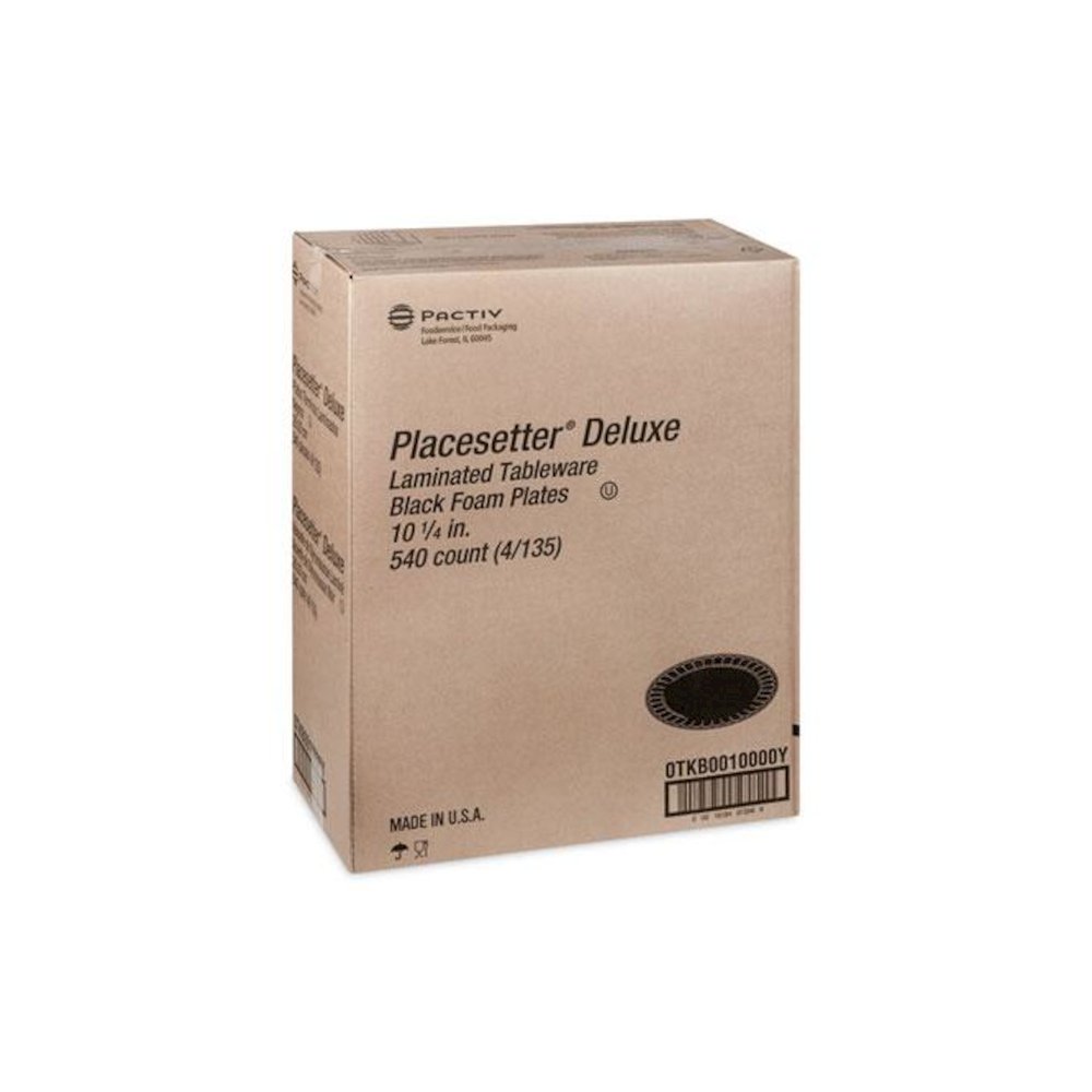 Placesetter Deluxe Laminated Foam Dinnerware, Plate, 10.25" dia, Black, 540/Carton. Picture 2