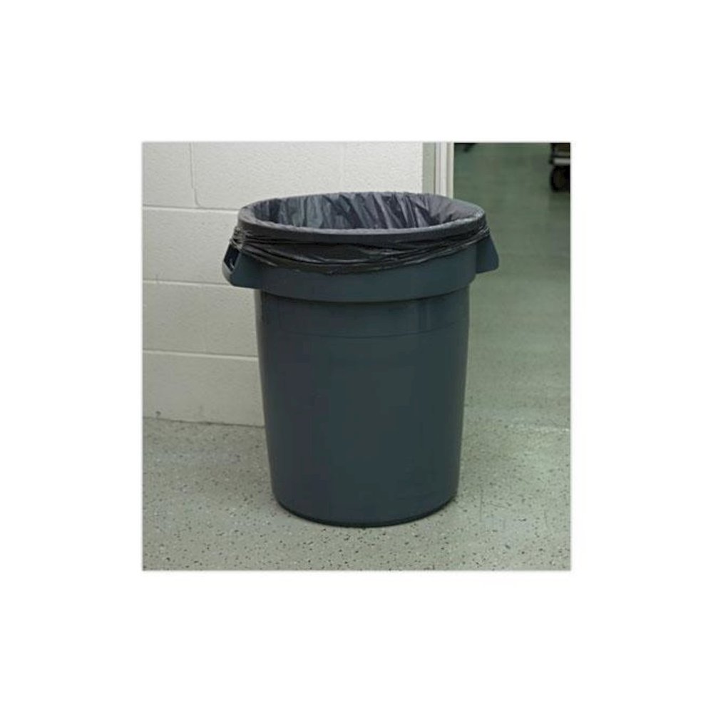 Round Waste Receptacle, 32 gal, Linear-Low-Density Polyethylene, Gray. Picture 4