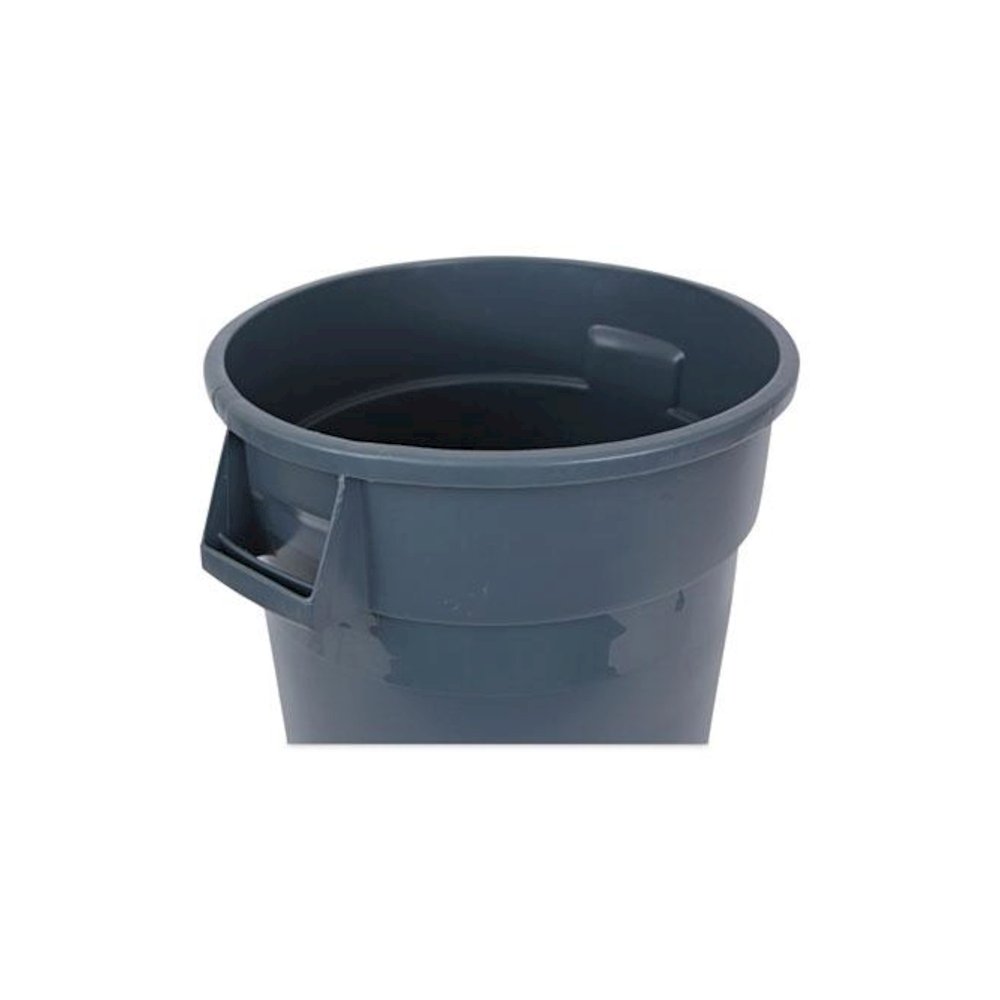 Round Waste Receptacle, 32 gal, Linear-Low-Density Polyethylene, Gray. Picture 5