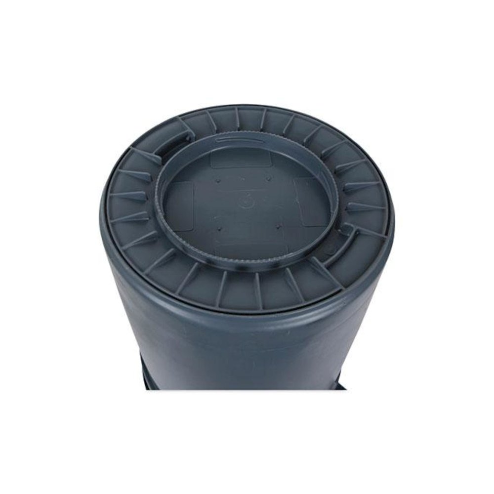 Round Waste Receptacle, 32 gal, Linear-Low-Density Polyethylene, Gray. Picture 6