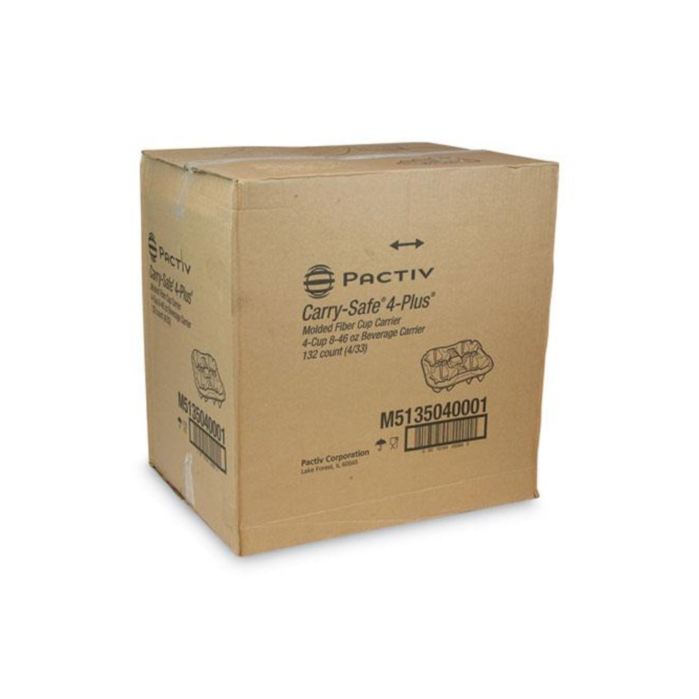 EarthChoice Carry-Safe Beverage Carrier, 8 oz to 46 oz, Four Cups, Natural, 132/Carton. Picture 2