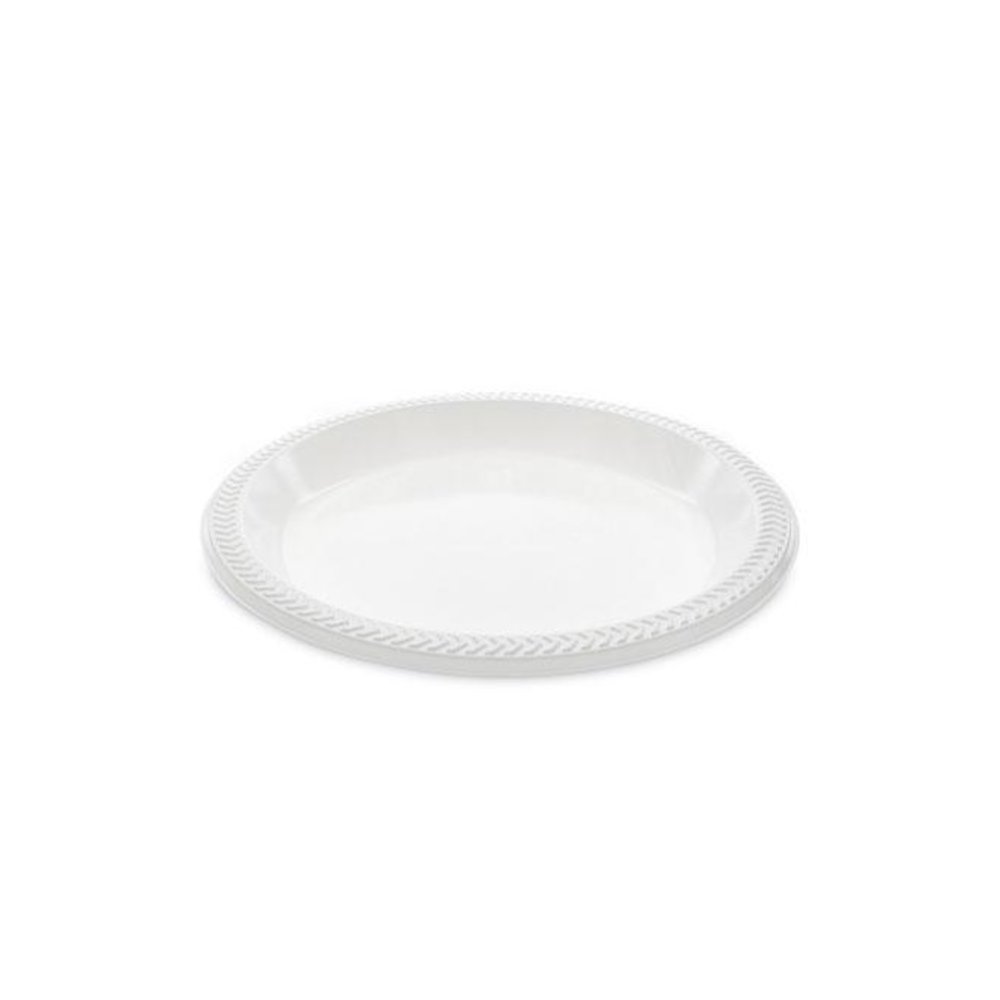 Meadoware Impact Plastic Dinnerware, Plate, 10.25" dia, White, 500/Carton. Picture 1