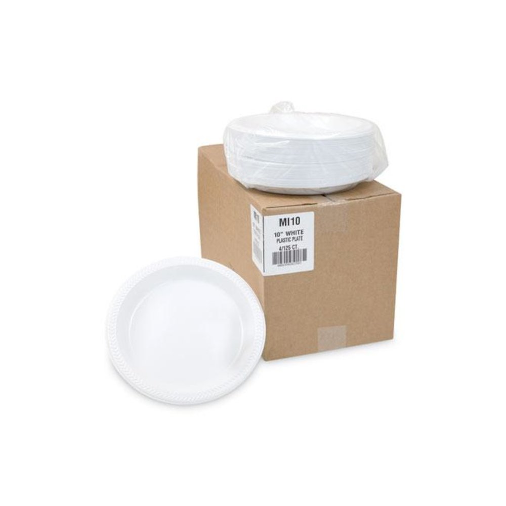Meadoware Impact Plastic Dinnerware, Plate, 10.25" dia, White, 500/Carton. Picture 4
