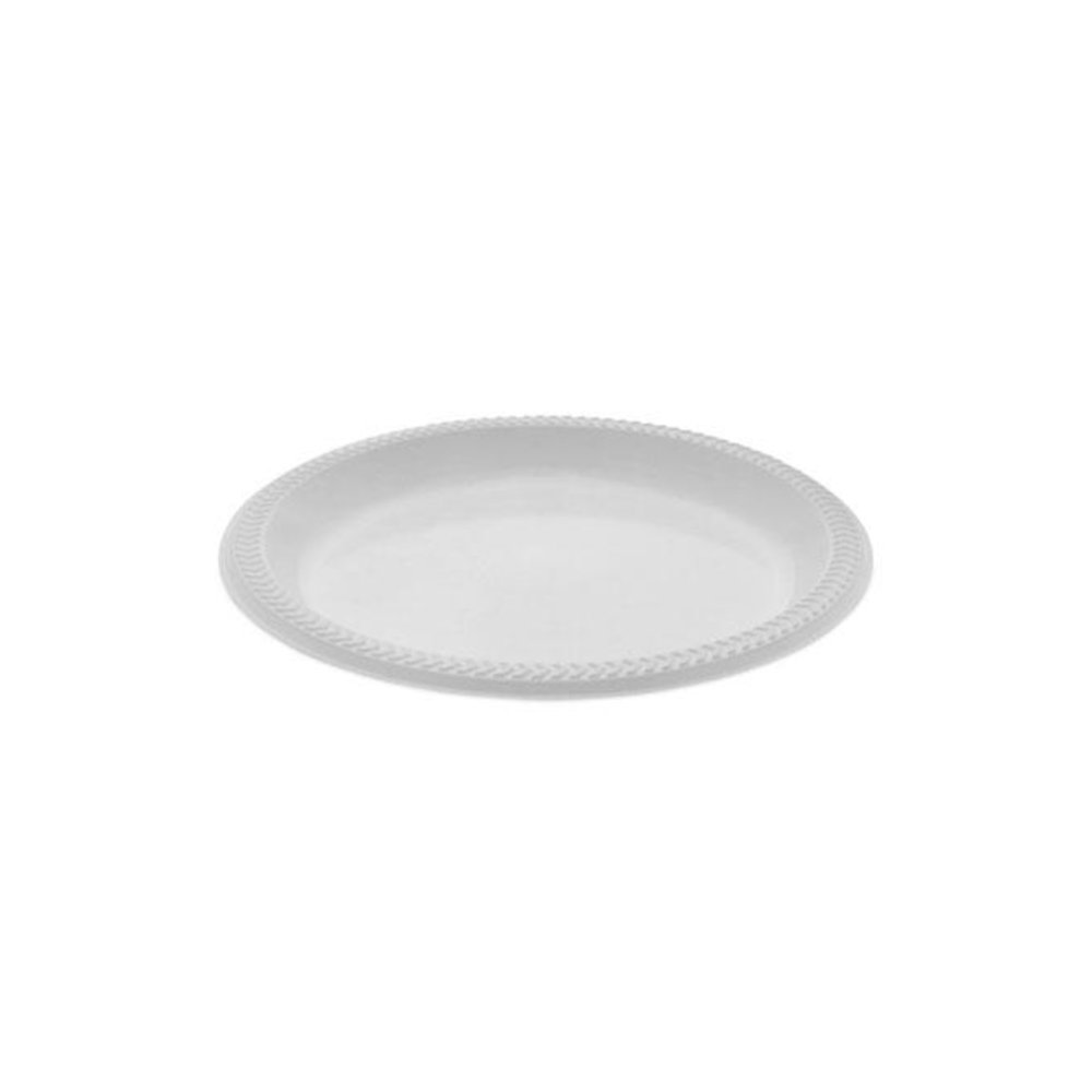 Meadoware Impact Plastic Dinnerware, Plate, 8.88" dia, White, 400/Carton. Picture 1