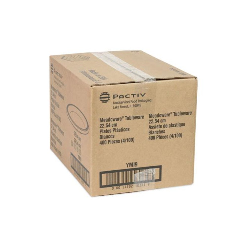 Meadoware Impact Plastic Dinnerware, Plate, 8.88" dia, White, 400/Carton. Picture 2