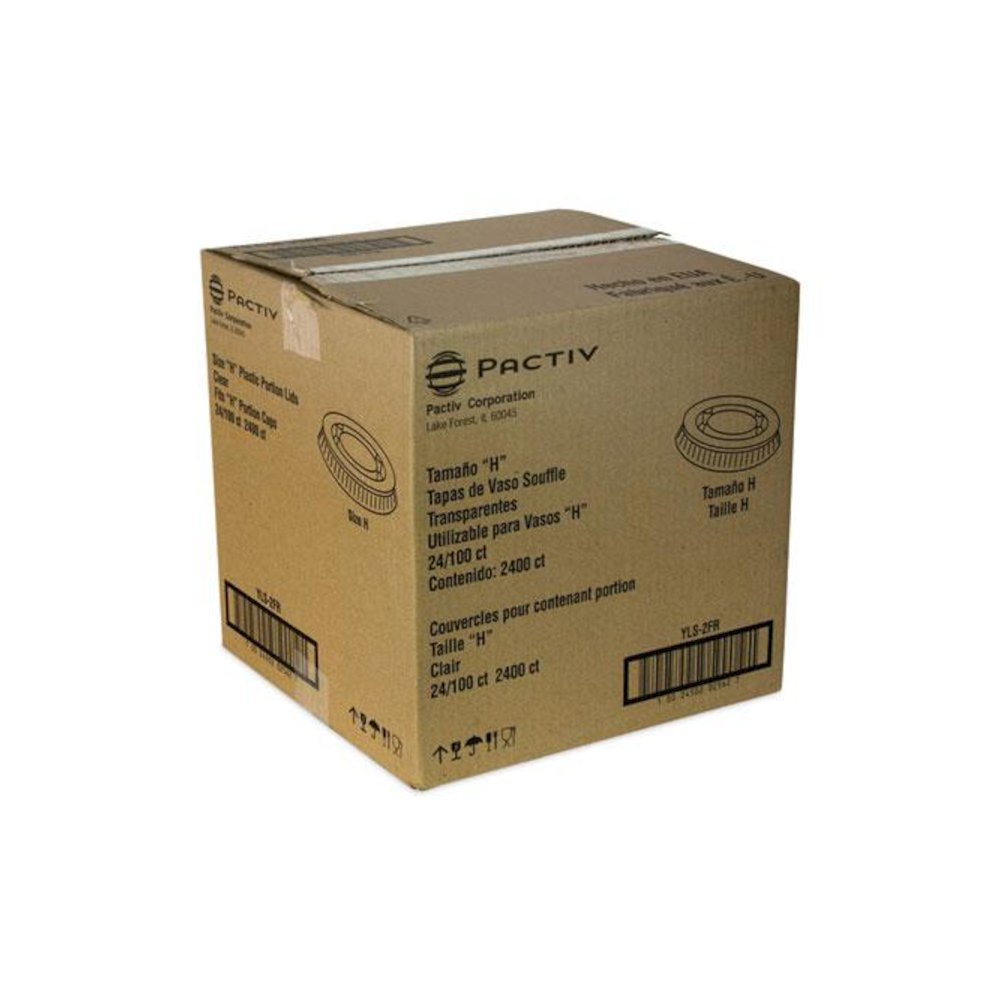 Plastic Portion Cup Lid, Fits 1.5 oz to 2.5 oz Portion Cups, Clear, 100/Pack, 24 Packs/Carton. Picture 2