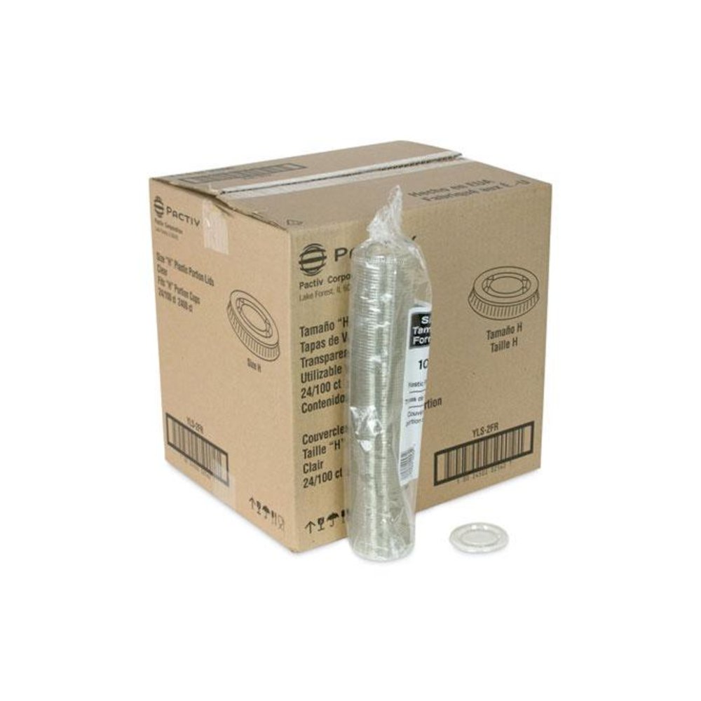 Plastic Portion Cup Lid, Fits 1.5 oz to 2.5 oz Portion Cups, Clear, 100/Pack, 24 Packs/Carton. Picture 4