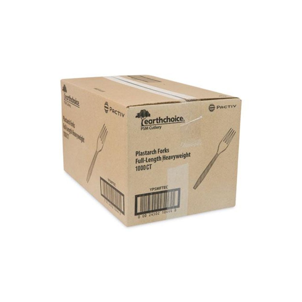 EarthChoice PSM Cutlery, Heavyweight Fork, Plastic, Tan, 1,000/Carton. Picture 2