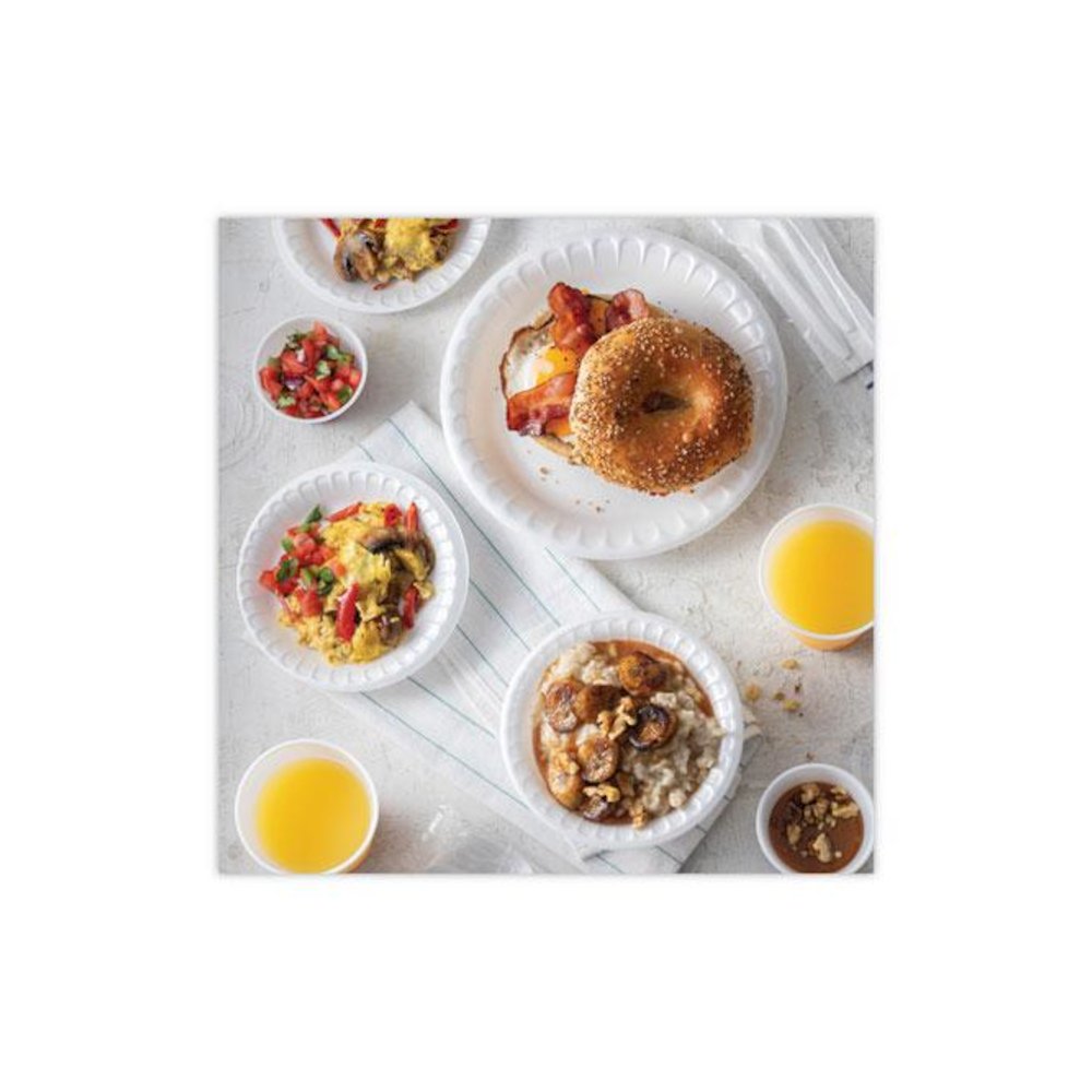 Placesetter Satin Non-Laminated Foam Dinnerware, Plate, 6" dia, White, 1,000/Carton. Picture 5