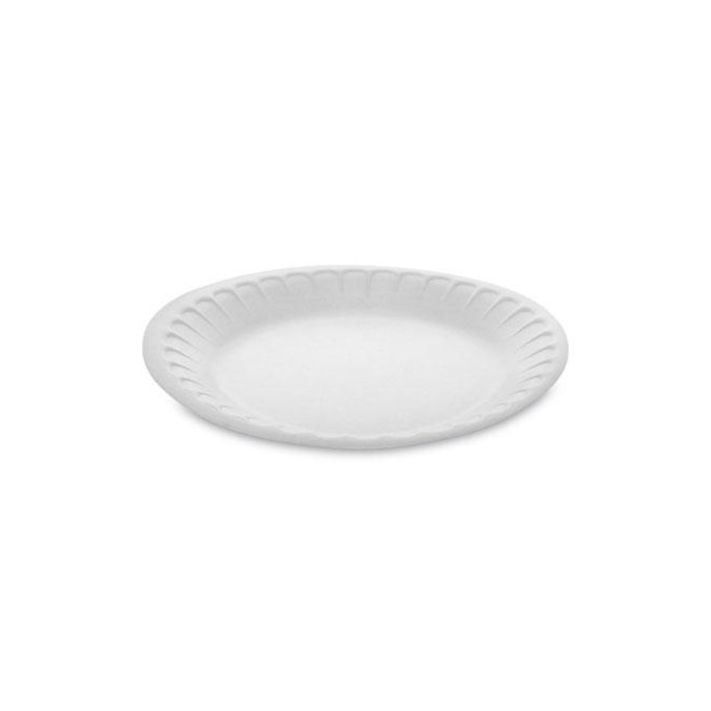 Placesetter Satin Non-Laminated Foam Dinnerware, Plate, 7" dia, White, 900/Carton. Picture 1