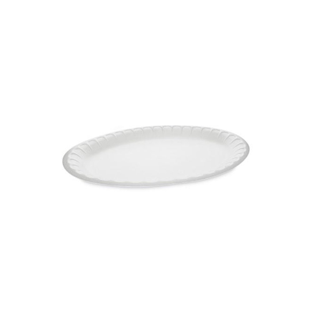Placesetter Satin Non-Laminated Foam Dinnerware, Platter, 8.5 x 11.5, White, 500/Carton. Picture 1
