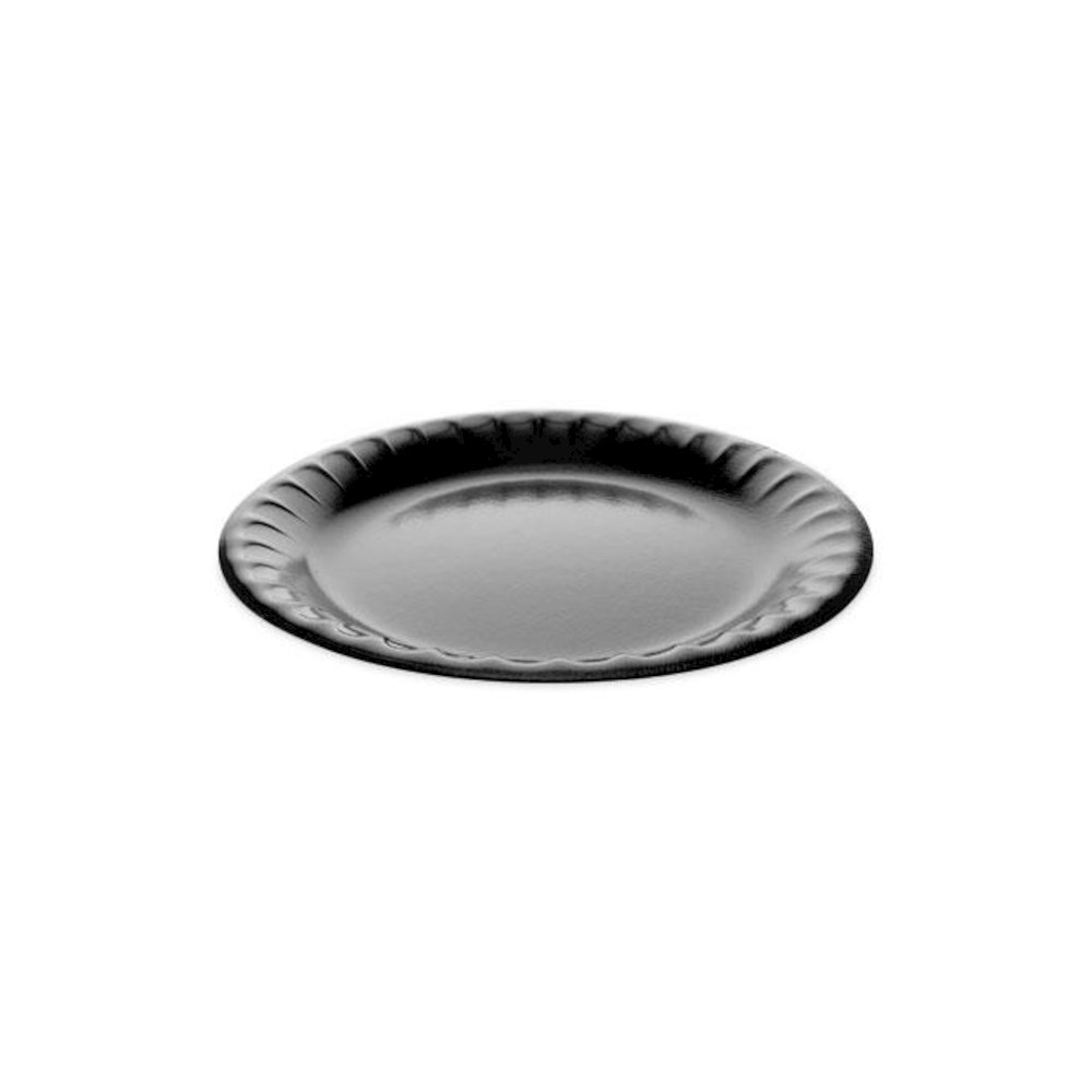 Placesetter Deluxe Laminated Foam Dinnerware, Plate, 9" dia, Black, 500/Carton. Picture 1