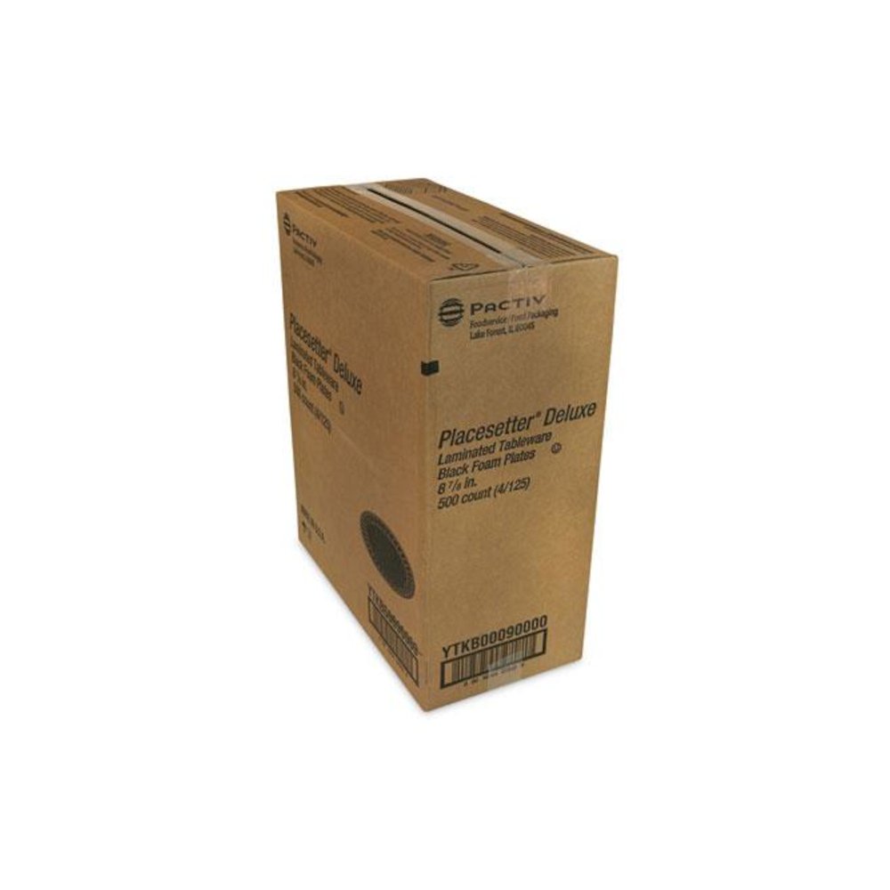 Placesetter Deluxe Laminated Foam Dinnerware, Plate, 9" dia, Black, 500/Carton. Picture 2