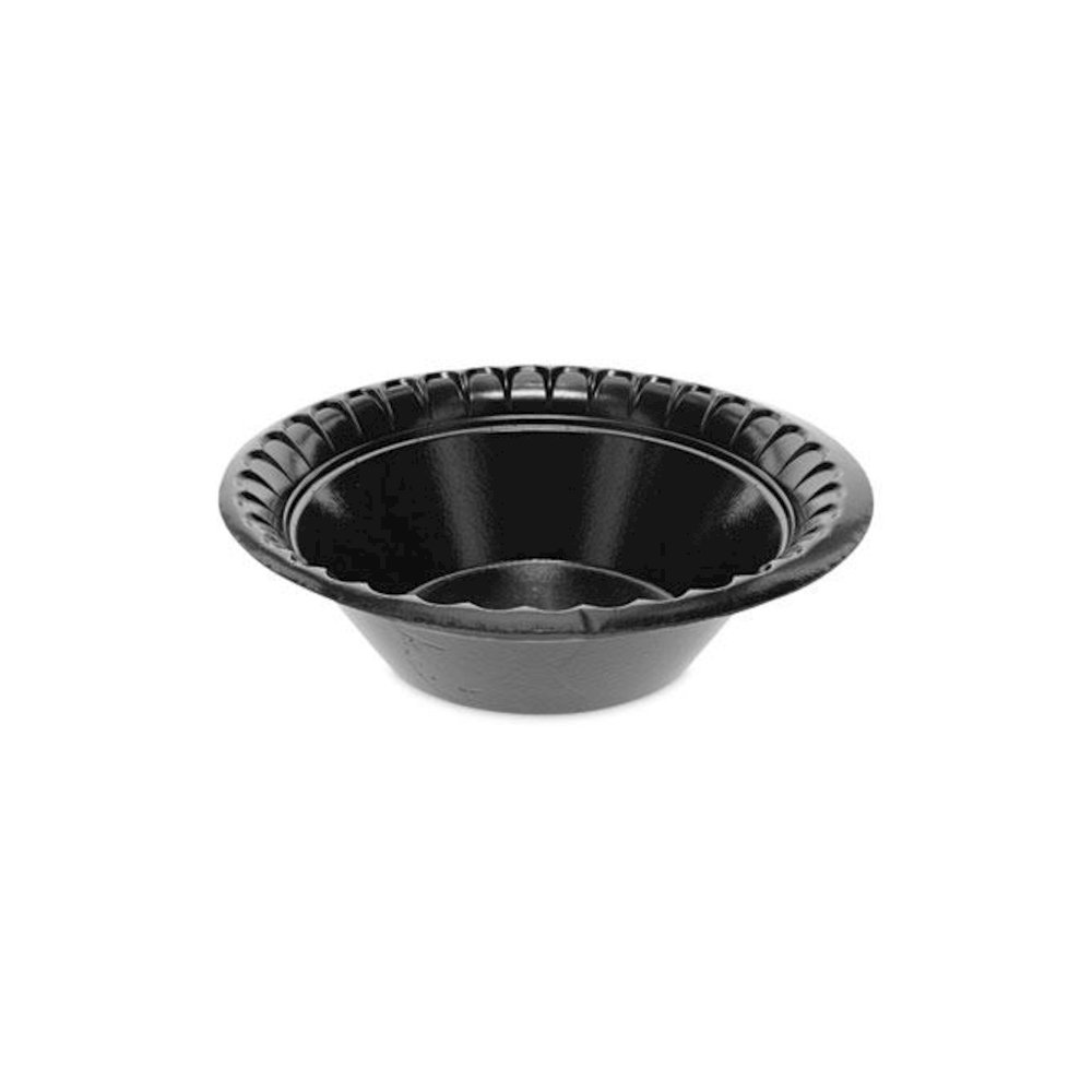 Placesetter Deluxe Laminated Foam Dinnerware, Bowl, 12 oz, Black, 1,000/Carton. Picture 1