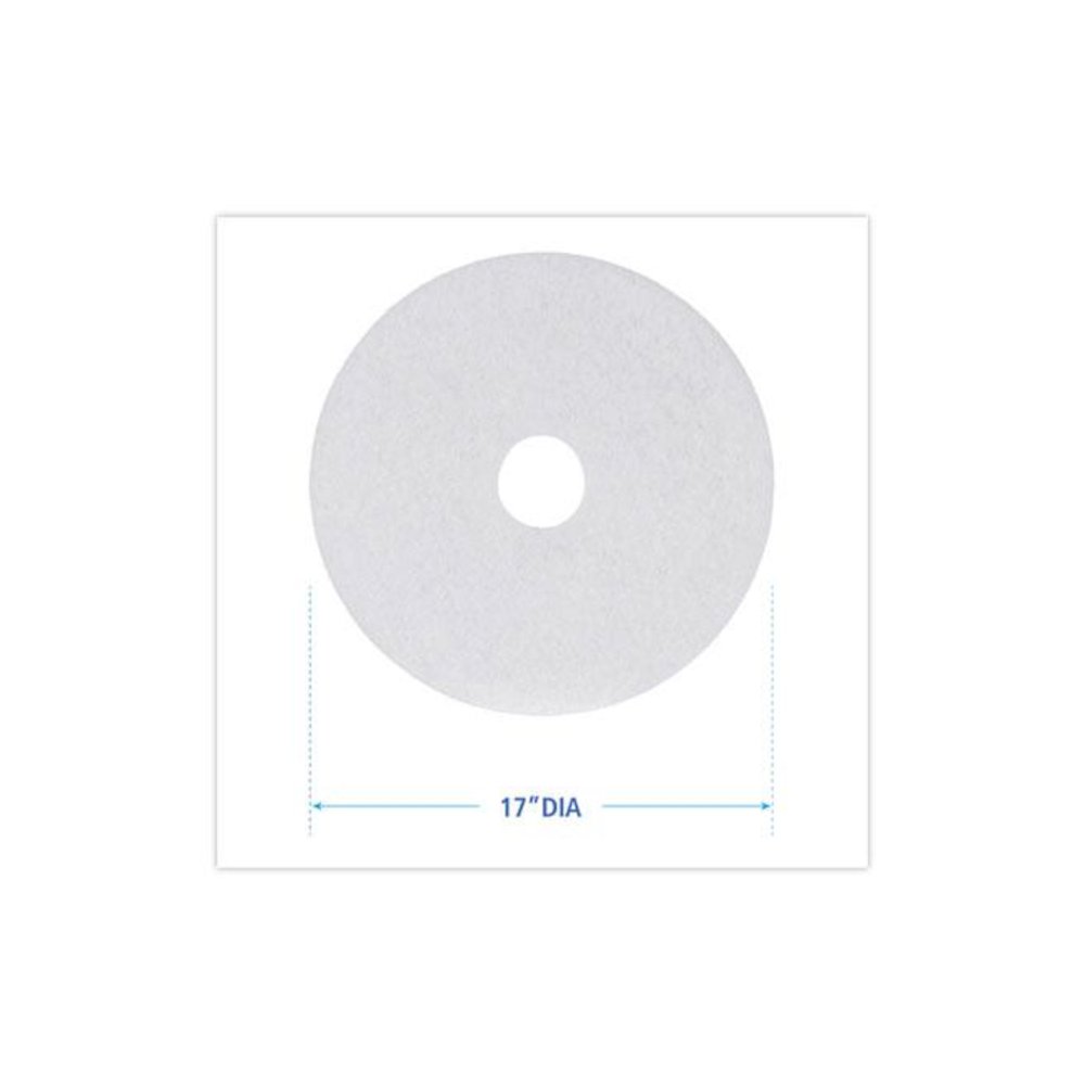 Polishing Floor Pads, 17" Diameter, White, 5/Carton. Picture 2