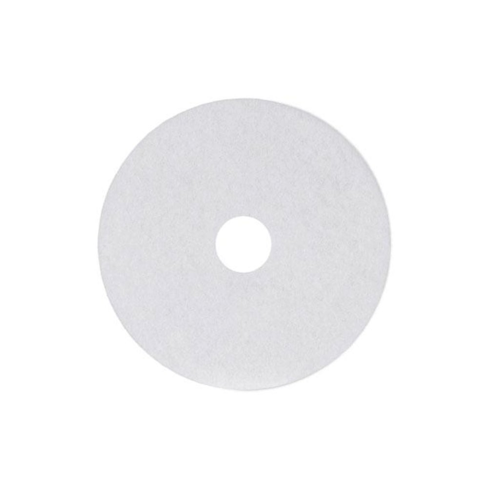 Polishing Floor Pads, 17" Diameter, White, 5/Carton. Picture 1