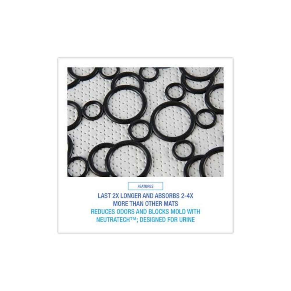 Disposable Urinal Floor Mat 2.0, Shield-Shaped, Black/White Slip-Resistant Surface, 17.5" x 20", 6/Carton. Picture 3