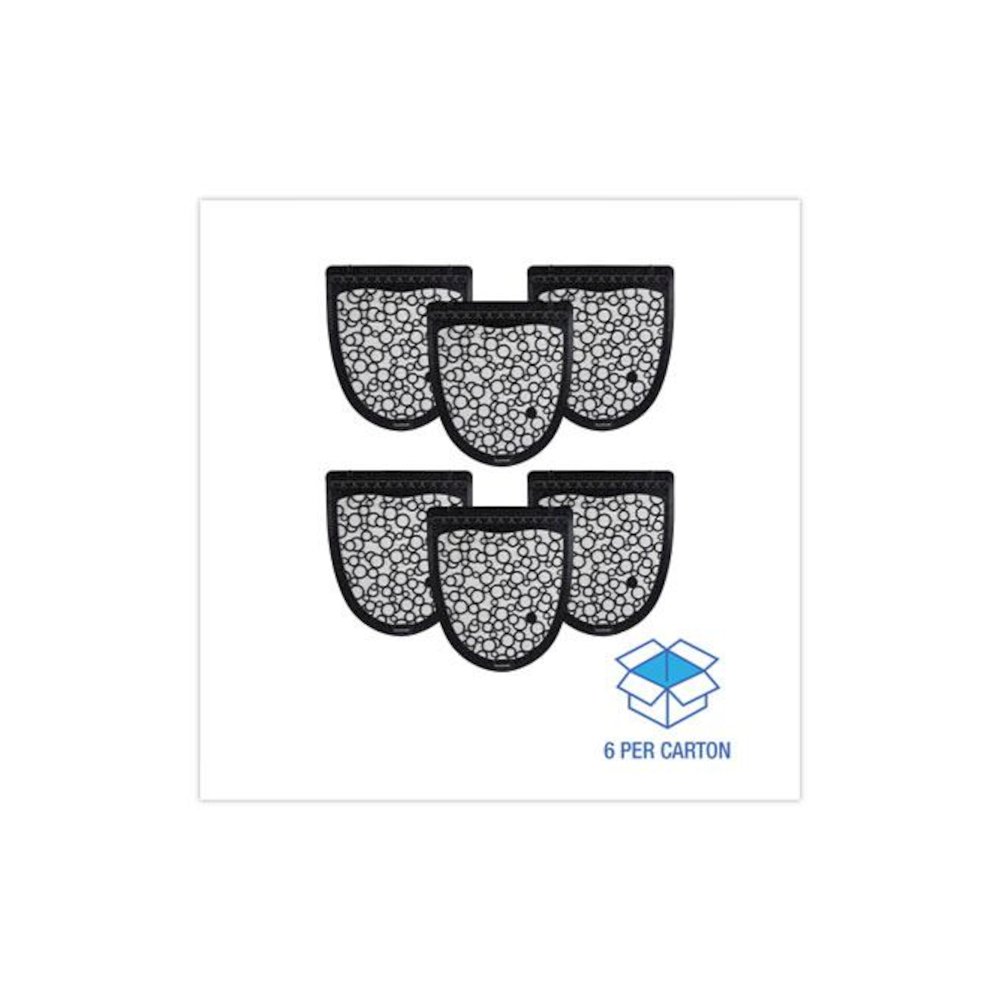 Disposable Urinal Floor Mat 2.0, Shield-Shaped, Black/White Slip-Resistant Surface, 17.5" x 20", 6/Carton. Picture 6