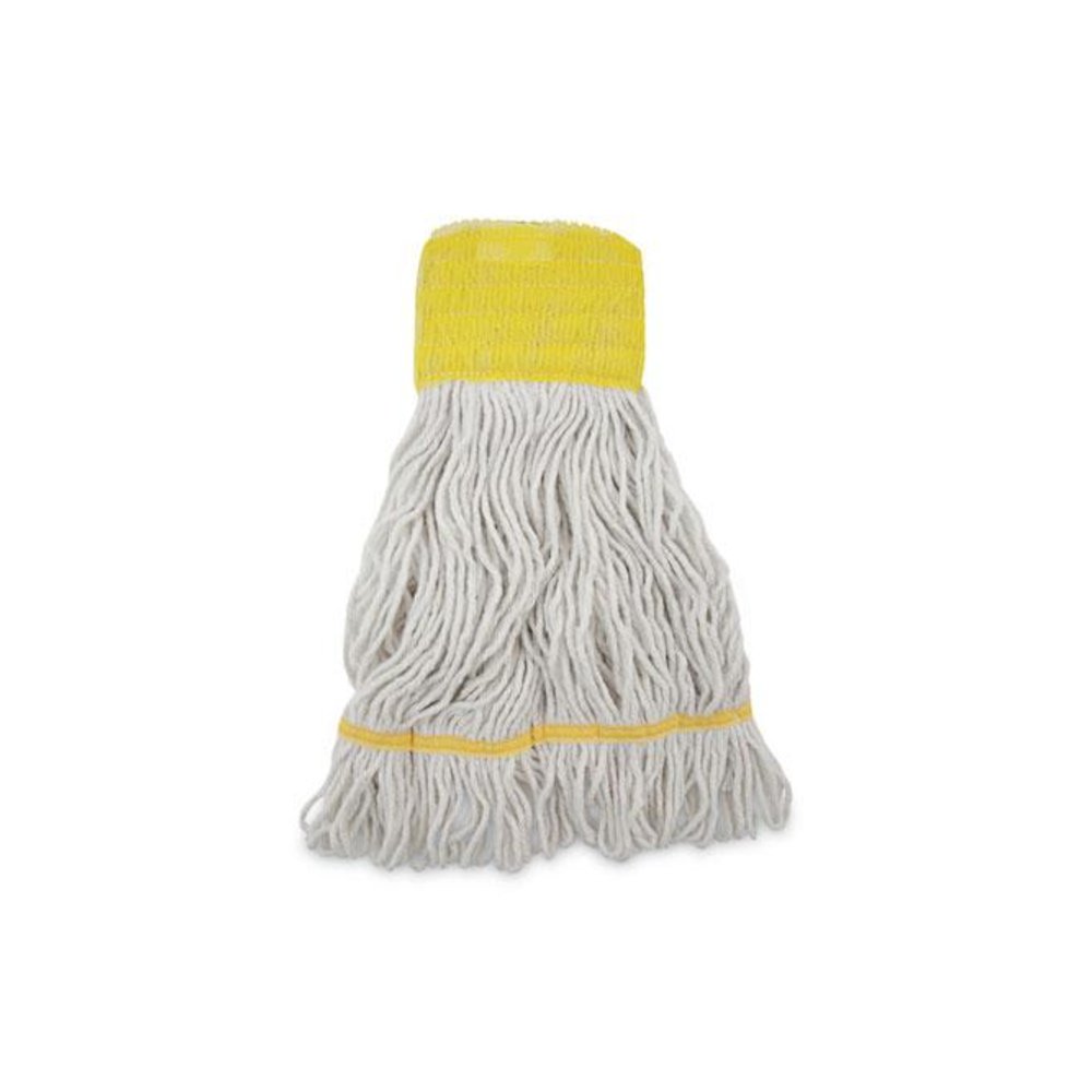 Super Loop Wet Mop Head, Cotton/Synthetic Fiber, 5" Headband, Small Size, White, 12/Carton. Picture 1