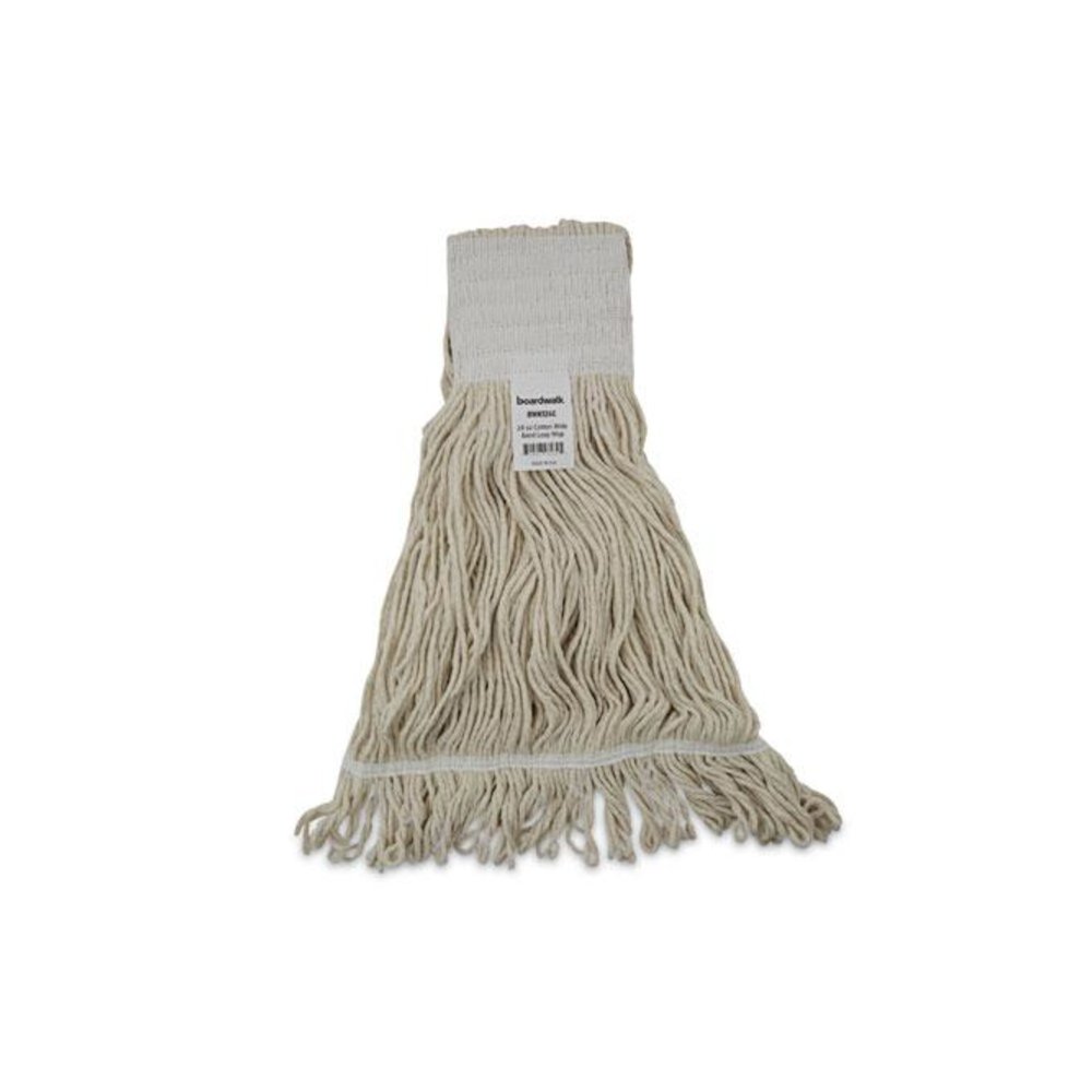 Mop Head, Pro Loop Web/Tailband, Premium Saddleback Head, Cotton, 24 oz, White, 12/Carton. Picture 1