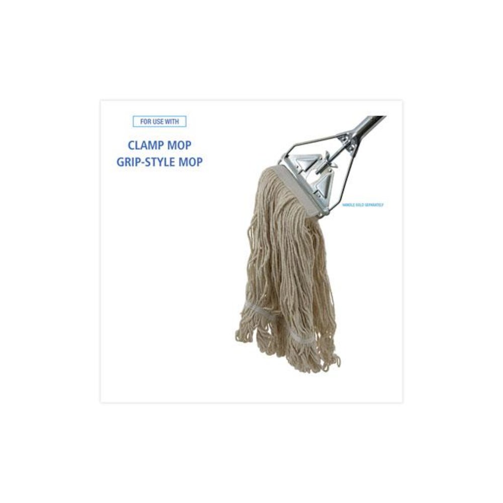 Mop Head, Pro Loop Web/Tailband, Premium Saddleback Head, Cotton, 24 oz, White, 12/Carton. Picture 3