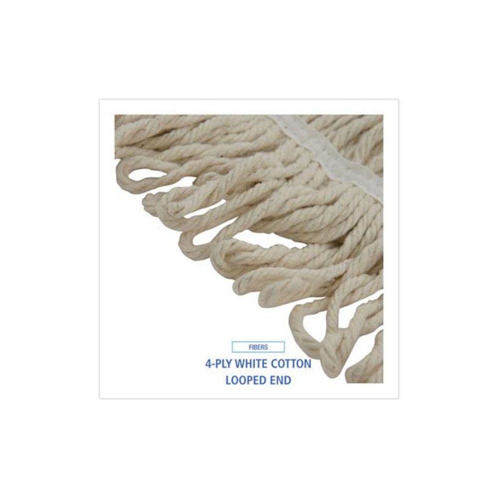 Mop Head, Pro Loop Web/Tailband, Premium Saddleback Head, Cotton, 24 oz, White, 12/Carton. Picture 4