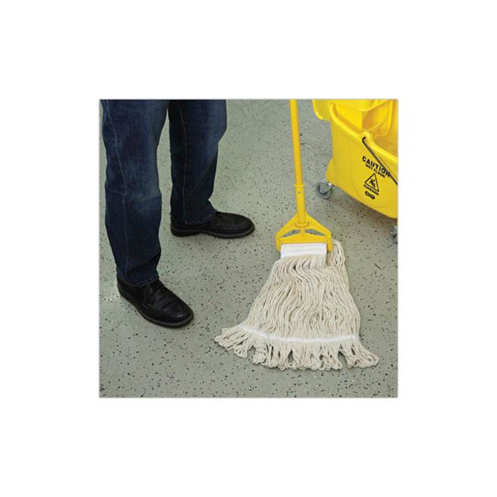 Mop Head, Pro Loop Web/Tailband, Premium Saddleback Head, Cotton, 24 oz, White, 12/Carton. Picture 5