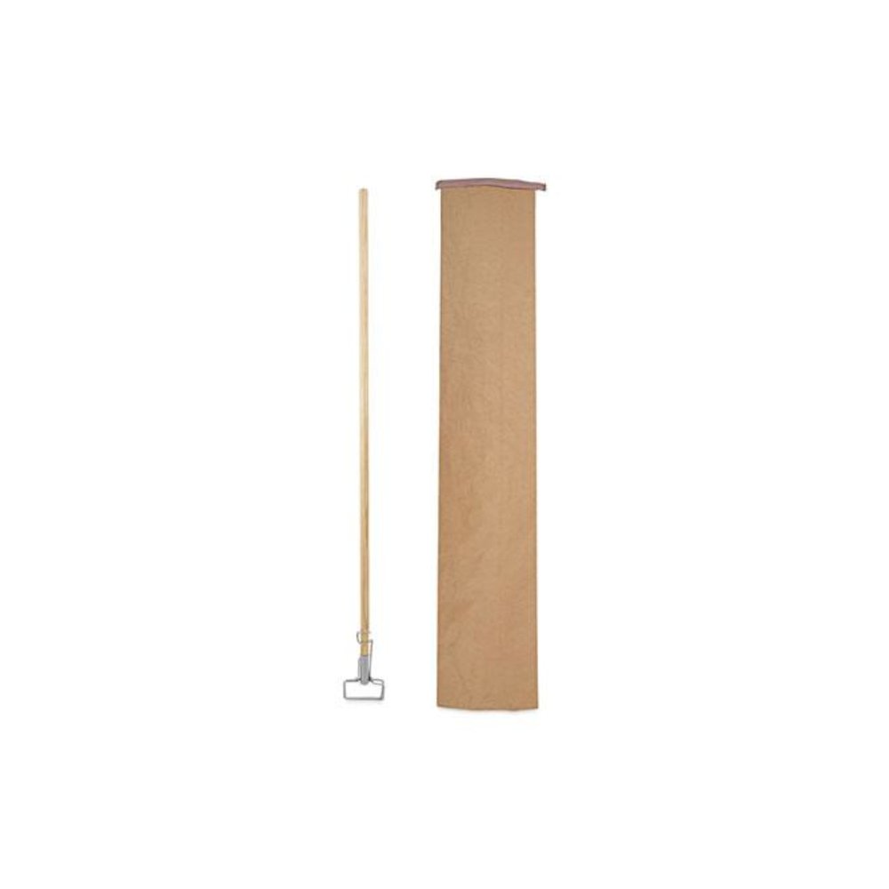 Spring Grip Metal Head Mop Handle for Most Mop Heads, 60", Natural. Picture 6