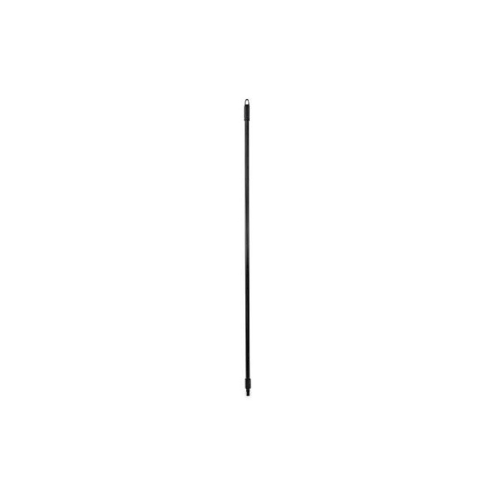 Fiberglass Broom Handle, Nylon Plastic Threaded End, 1" dia x 60", Black. Picture 1