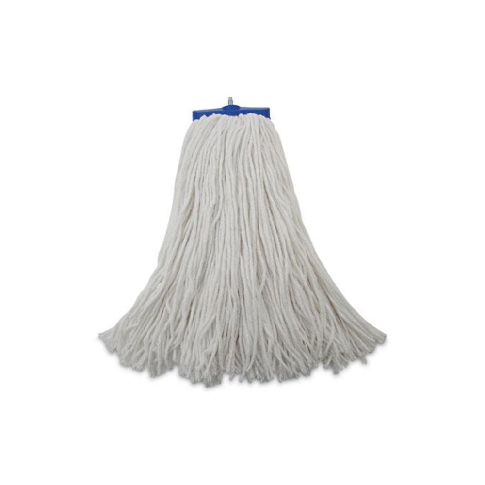 Mop Head, Economical Lie-Flat Head, Rayon Fiber, 20 oz, White, 12/Carton. Picture 1