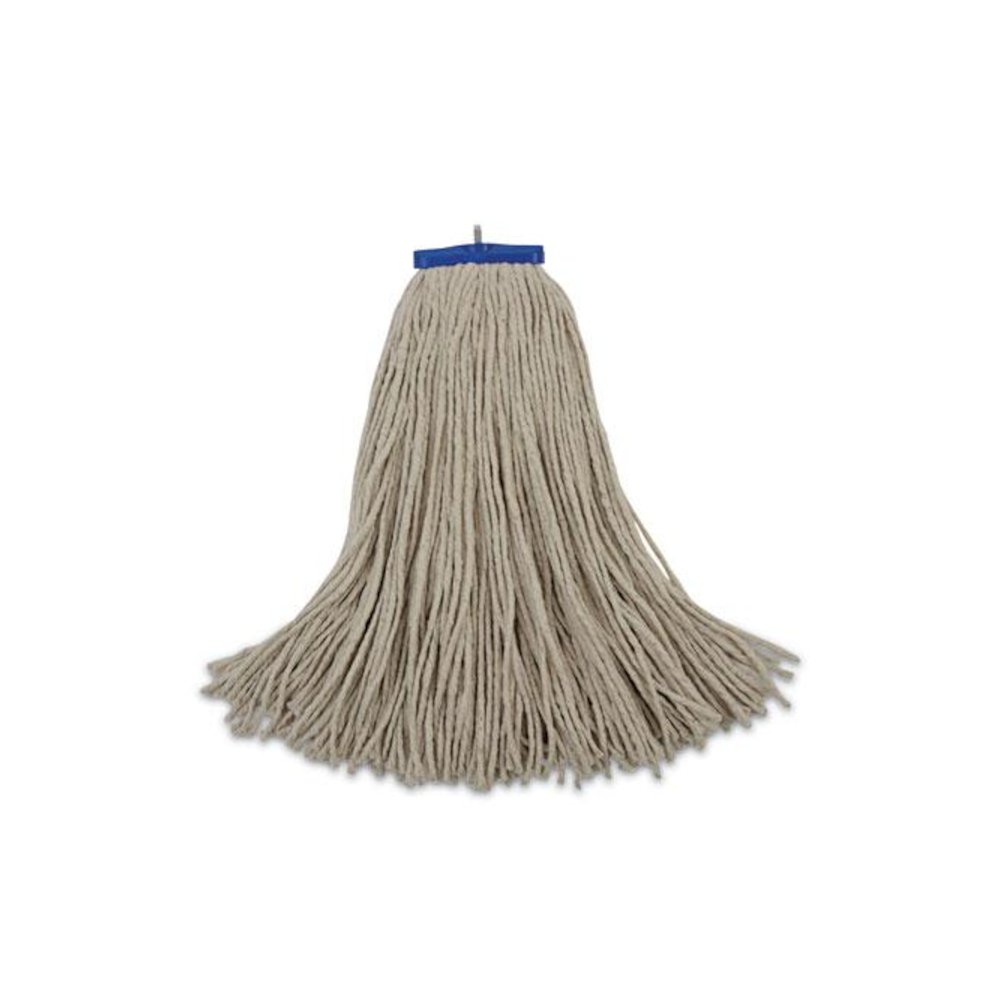 Cut-End Lie-Flat Wet Mop Head, Cotton, 24 oz, White, 12/Carton. Picture 1