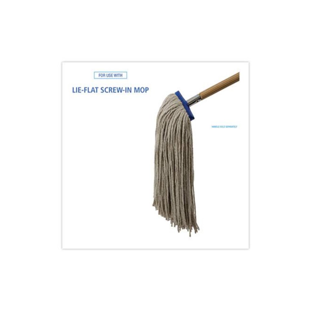 Cut-End Lie-Flat Wet Mop Head, Cotton, 24 oz, White, 12/Carton. Picture 3