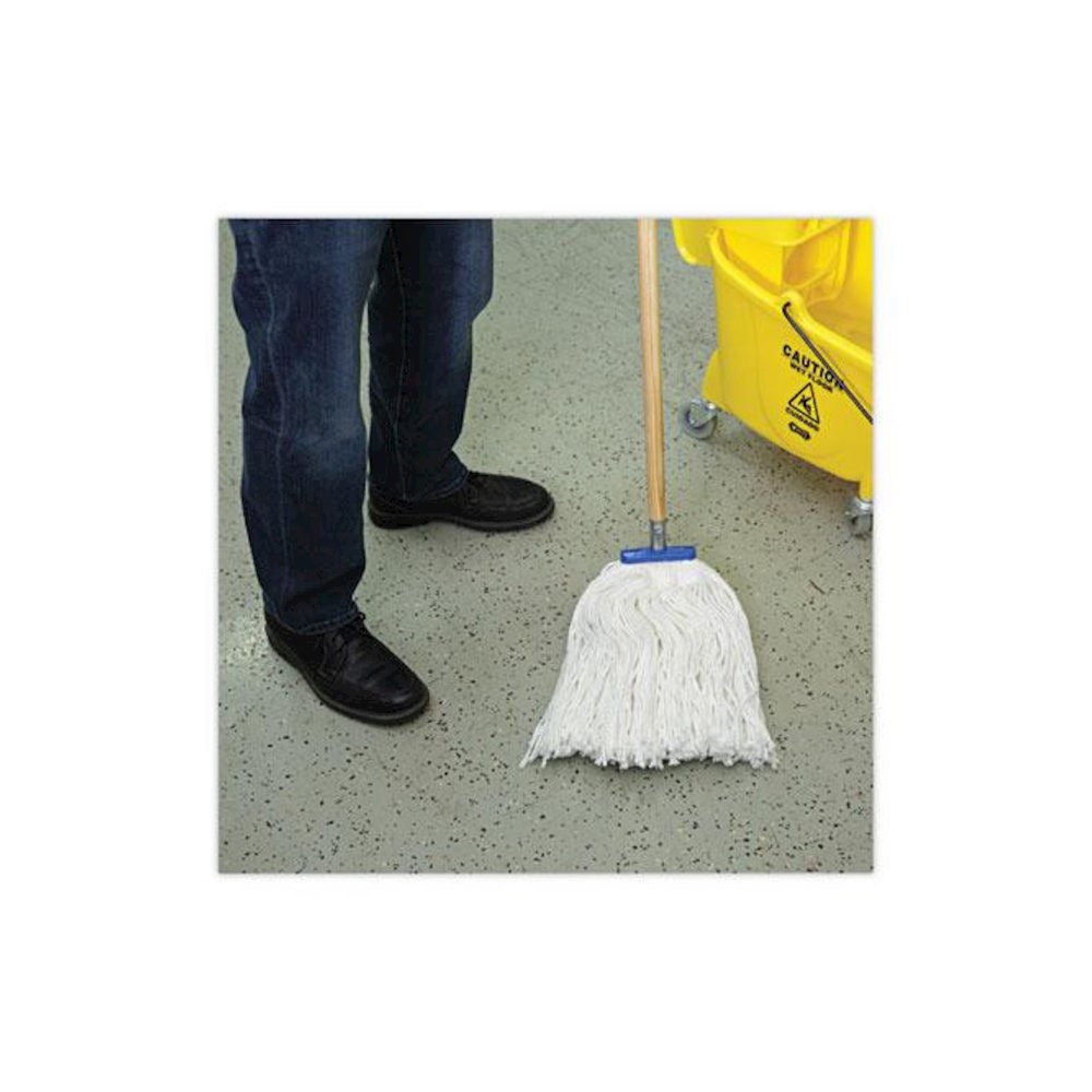 Lie-Flat Screw-In Mop Handle, 1.13" dia x 60", Natural. Picture 5