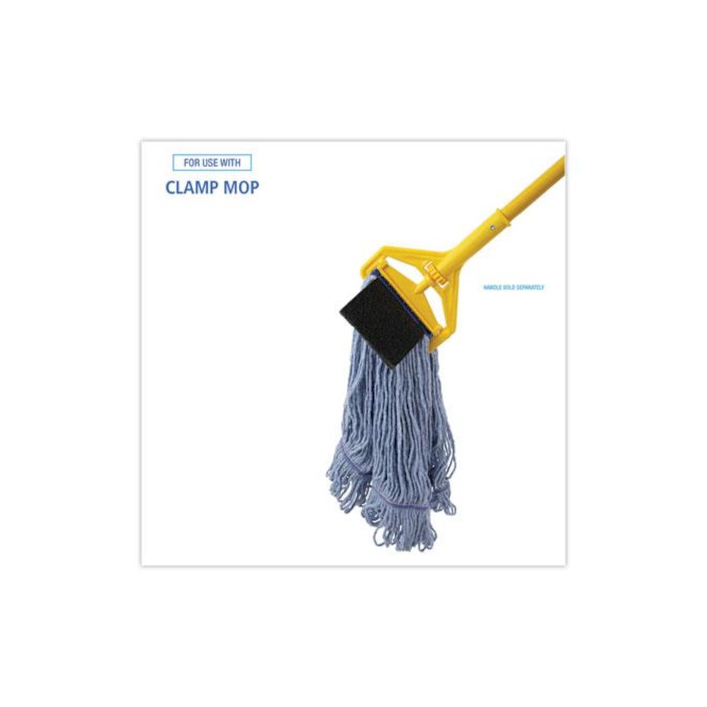 Mop Head, Loop-End, Cotton With Scrub Pad, Medium, 12/Carton. Picture 3