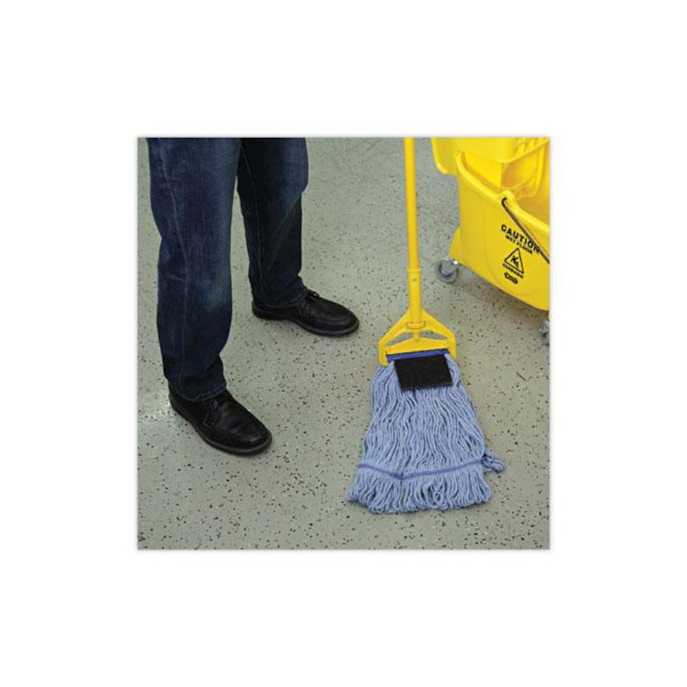 Mop Head, Loop-End, Cotton With Scrub Pad, Medium, 12/Carton. Picture 5