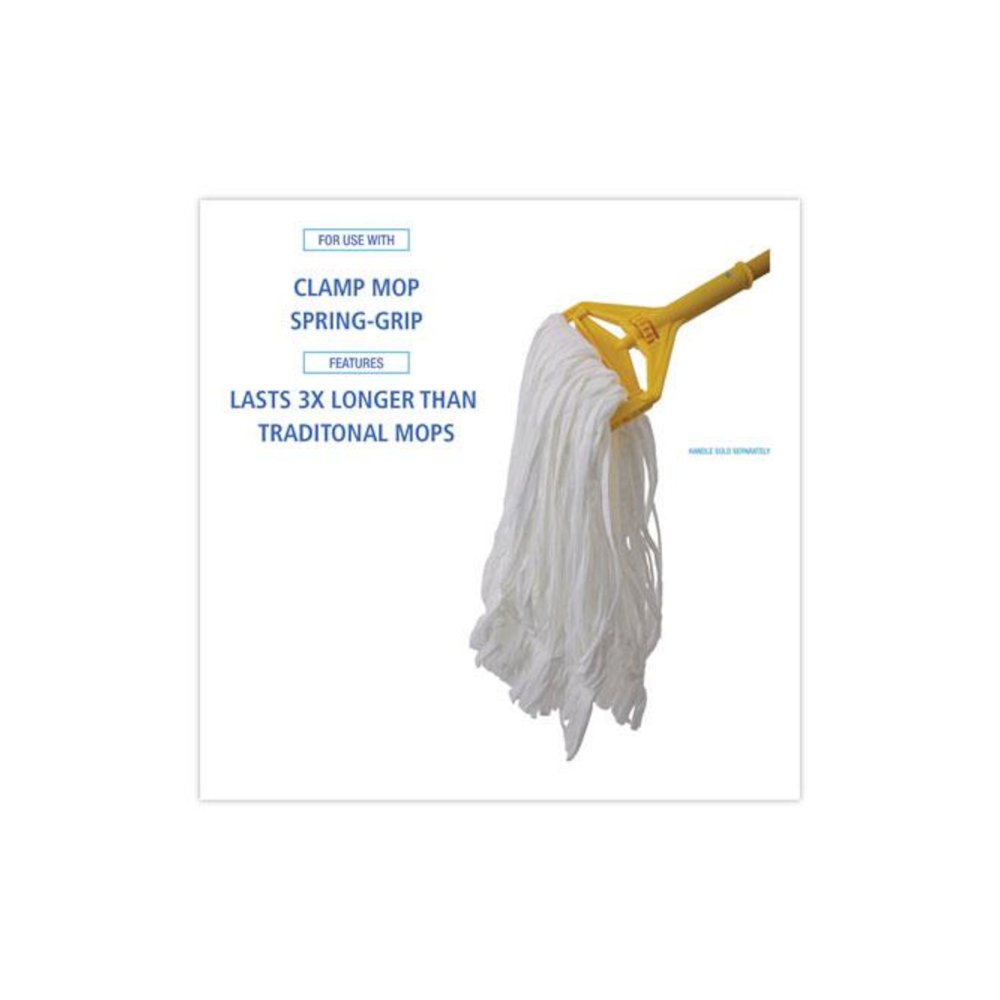 Mop Head, Looped, Enviro Clean With Tailband, Cotton/Synthetic, Large, White, 12/Carton. Picture 3