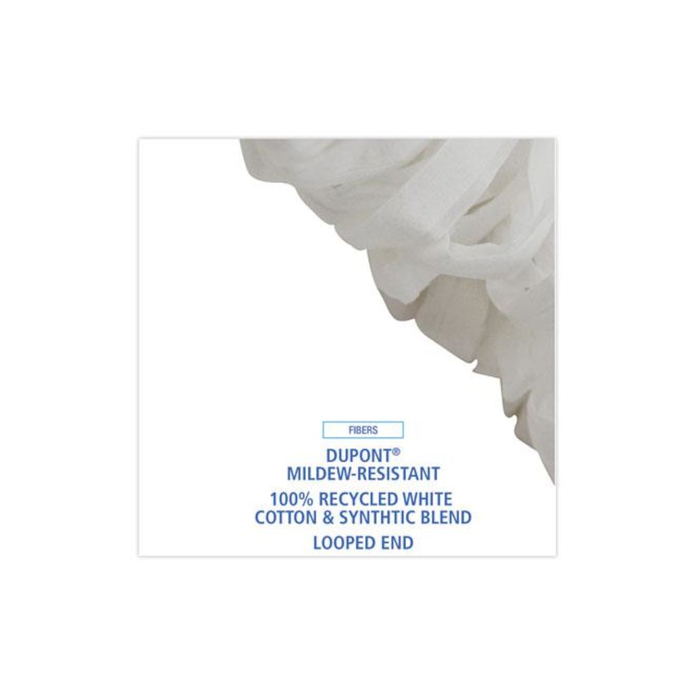 Mop Head, Looped, Enviro Clean With Tailband, Cotton/Synthetic, Large, White, 12/Carton. Picture 4