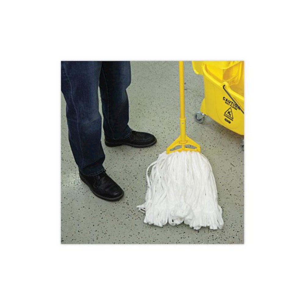 Mop Head, Looped, Enviro Clean With Tailband, Cotton/Synthetic, Large, White, 12/Carton. Picture 5